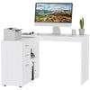 Computer Desk Table Workstation L Shape File Cabinet White Home Office