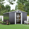 8x8 FT Peak Roof Steel Storage Shed, Pre-drilled Steel Panels, Outdoor Tool Shed