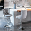 Velvet Swivel Bar Stools Set of 2 Swivel Kitchen Barstools Bar Chairs Grey Black