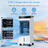 4L 3-in-1 Evaporative Air Cooler Humidifier Quiet Portable Fan Remote Ice Packs
