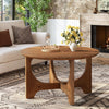 80 cm Solid Wood Round Coffee Table Modern Wooden Center Table for Living Room