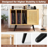 Record Player Stand Vinyl Storage 220 Albums Charging Station Rattan Door Modern