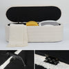 45.5" White Teddy Velvet Long Storage Bench Ottoman Upholstered End of Bed Stool