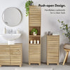 Tall Bathroom Cabinet, Oak Wood Effect Bathroom Tallboy Storage Unit,