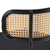 Dining Chairs Set of 4, with Rattan Backrest, Padded Seat & Metal Legs, Black
