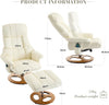 Recliner Armchair With Footstool High Back Heat And Massage Ergonomic Sofa Chair