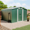 8 x 8FT Metal Garden Shed Log Bike Tool Storage Sheds with Floor Foundation Base
