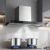 90cm Stainless Steel Wall Mount Powerful Cooker Hood Extractor Fan Touch Control