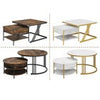 Set of 2 Nesting Coffee Tables Round Stacking Sofa Side Tables for Living Room