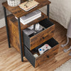 Bedside Table, Sofa Table, Nightstand with 2 Drawers, Industrial LET521B01