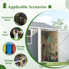 Garden Shed 10x10FT Steel Apex Tool Equipment Organize W/Window Door Grey