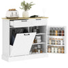 Sideboard with Tilt-out Trash Bin, Kitchen Sideboard with 2 Drawers, Shelves