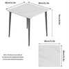 Rectangular Marble Dining Table 4-6 Seaters Black Metal Legs Kitchen Furniture