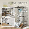 Large Cat Cage, Indoor Cat Enclosure, Four-Tier Cat Playpen with Hammock, Ramps
