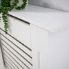 Extending Radiator Cover Adjustable White Wooden MDF Wall Cabinet Slatted Grill