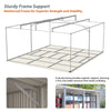 12x14FT Galvanized Metal Garden Shed Lockable Door Tool Storage shed, Grey