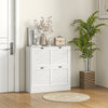 Slim Shoe Storage Cabinet with 2 Flip Drawers for Entryway, White