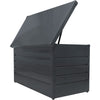 600L LARGE STEEL GARDEN STORAGE WATERPROOF CHEST UTILITY CUSHION BOX SHED TOOLS