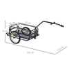 Folding Bicycle Cargo Storage Cart and Luggage Trailer with Hitch Black