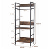 Rustic Wooden Clothes Garment Rail Open Hanging Display Shelf Shoe Rack Entryway