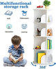 5 Tier Bookcase 360° Rotating Bookshelf Display Stackable Shelf Home Office Gift