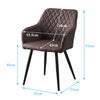 2pcs Dining Chairs Set Faux Leather/Velvet Padded Metal Legs Restaurant Armchair