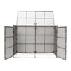 Double Wheelie Bin Store Poly Rattan Garden Outdoor Garbage Storage Shed Dustbin