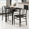 Rectangular Kitchen Table & 2 Chairs with Storage Rack-Gray