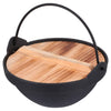 1 set of Outdoor Cast Iron Pot Camping Hanging Cookware Cooking Pot with Lid