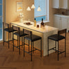 Bar Stool Set of 4 Upholstered Chair w/ Back Footrest for Island Dining kitchen