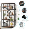 Industrial 5-Tier Etagere Bookcase Freestanding Tall Bookshelf w/ 9 Open Storage