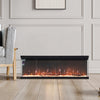 3D Media Wall Inset Electric Fire 3 Sided Panoramic Glass 9/12 LED Flame Colours