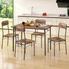 COSTWAY 5-Piece Industrial Kitchen Furniture Dining Table Set for 4-Coffee