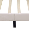 4ft6 Double Bed Frame Upholstered Platform Bed Frame with Adjustable Headboard