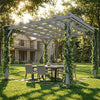 3 x 3 m Wooden Pergola Kit, Garden Gazebo Shelter for Climbing Vines, Dark Brown