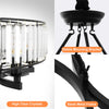 Modern Farmhouse Crystal Chandelier Black Antique Pendant Light Ceiling Fixture