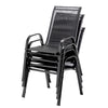 Stackable Garden Chairs Set of 4 Outdoor Patio Furniture Weather-Resistant Black