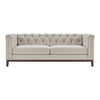 Dusk Chesterfield Stone Matte Velvet & Ash Wood Quilted 3 Seater Sofa RRP £1069