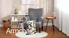 Upholstered Modern Accent Chair, Armchair with Wood Legs, Grey