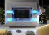 TV Unit Cabinet Wall Unit Cupboard Grey Gloss Living Room Storage TV Set 240cm