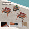 COSTWAY 3 Piece Patio Bistro Set Outdoor Rattan Furniture Set-Orange