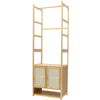 Heavy Duty Vertical Bamboo Garment Coat Rack Stand Shoe Shelf Entryway Corner