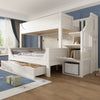 Triple Bunk Bed 4ft6 Double & 3ft Single Pine Wooden Bed Frame for Kids, Adults