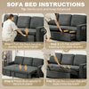 3 Seater Corner Sofa Bed w/ Storage Convertible Pull Out Sofa Bed