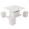 LIFT UP TOP WOODEN COFFEE TABLE WITH STORAGE, CONVERTIBLE DINING TABLE & CHAIRS