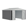 10 x 12 FT Galvanised Steel Sheds Garden Storage Shed Ventilation w/ Double Door