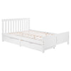4ft6 Wooden Double Bed Frame Pine Wood W/ Storage Drawers Bed Furniture White