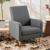 Accent Chair Wingback Armchair with Wood Frame for Living Room Grey New