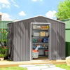 8 x 6ft Garden Storage Shed with Double Door, Light Grey
