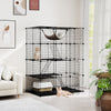 4 Tier Cube Cat Cage 143 CM Large Cat Enclosure w/Comfy Hammock-Black